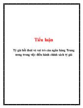 Tiểu luận Tỷ giá hối đoái và vai trò của ngân hàng Trung ương trong việc điều hành chính sách tỷ giá