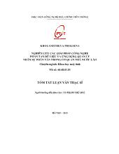 Tóm tắt luận văn Nghiên cứu các giải pháp công nghệ phân tán dữ liệu và ứng dụng quản lý nhân sự phân tán trong cơ quan nhà nước Lào