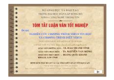 Tóm tắt luận văn Nghiên cứu chương trình virus tin học và chương trình diệt virus