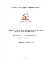 Tóm tắt luận văn Tạo động lực cho người lao động tại công ty cổ phần đầu tư đô thị và khu công nghiệp sông đà 7