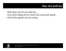 Bài giảng Các phương pháp nghiên cứu trong kinh doanh