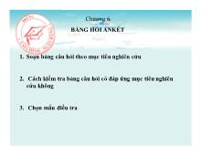 Bài giảng Chương 6- Bảng hỏi ankét