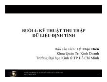 Bài giảng Kỹ thuật thu thập dữ liệu định tính