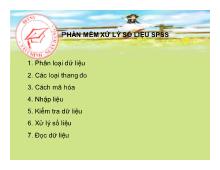 Bài giảng Phần mềm xử lý số liệu spss