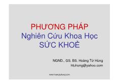 Bài giảng Phương pháp nghiên cứu khoa học sức khoẻ