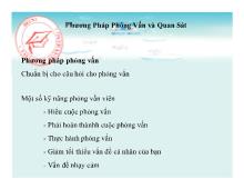 Bài giảng Phương Pháp Phỏng Vấn và Quan Sát