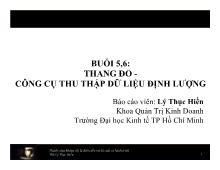 Bài giảng Thang đo -Công cụ thu thập dữ liệu định lượng