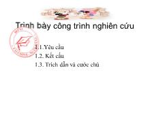 Bài giảng Trình bày công trình nghiên cứu