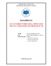 Bài nghiên cứu sự can thiệp vô hiệu hóa, chính sách tiền tệ và hội nhập tài chính quốc tế