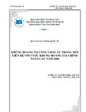 Bài tập Khủng hoảng nợ công châu âu trong mối liên hệ với cuộc khủng hoảng tài chính toàn cầu năm 2008