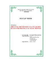 Bài tập nhóm Hiệu ứng truyền dẫn của tỷ giá hối đoái ở thị trường các nước mới nổi