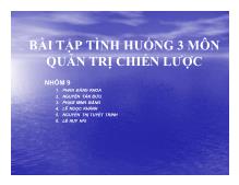 Bài tập tình huống 3 môn quản trị chiến lược