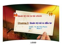 Bài thảo luận Chương 3: Quản trị rủi ro đầu tư