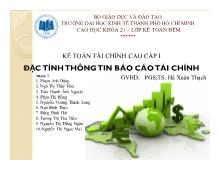 Bài thảo luận Đặc tính thông tin báo cáo tài chính