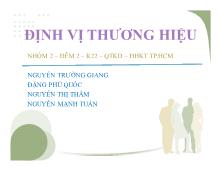 Bài thảo luận Định vị thương hiệu