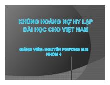 Bài thảo luận Khủng hoảng nợ Hy Lạp bài học cho Việt Nam