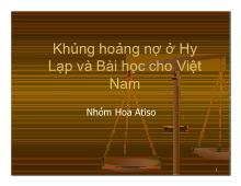 Bài thảo luận Khủng hoảng nợ ở Hy Lạp và Bài học cho Việt Nam