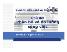 Bài thảo luận Phân bố và đo lường công việc