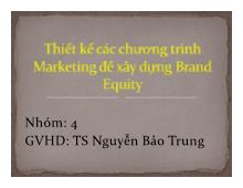 Bài thảo luận Thiết kế các chương trình Marketing để xây dựng Brand Equity