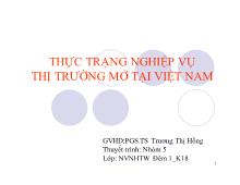 Bài thảo luận Thực trạng nghiệp vụ thị trường mở tại Việt Nam