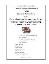 Bài thảo luận Tình hình thanh khoản của hệ thống ngân hàng Việt Nam giai đoạn 2008 – 2012