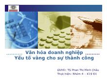 Bài thảo luận Văn hóa doanh nghiệp Yếu tố vàng cho sự thành công