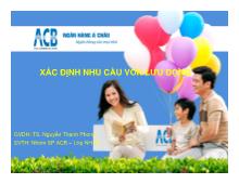 Bài thảo luận Xác định nhu cầu vốn lưu động