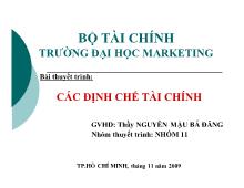 Bài thuyết trình: các định chế tài chính