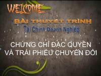 Bài thuyết trình Chứng chỉ đặc quyền và trái phiếu chuyển đổi