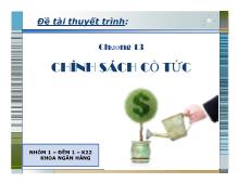 Bài thuyết trình Chương 13- Chính sách cổ tức