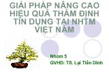 Bài thuyết trình Giải pháp nâng cao hiệu quả thẩm định tín dụng tại ngân hàng thương mại Việt Nam