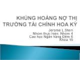 Bài thuyết trình Khủng hoảng nợ thị trường tài chính Hoa Kỳ