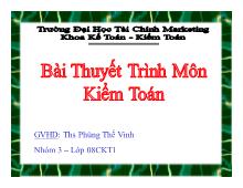 Bài thuyết trình Kiểm toán tiền