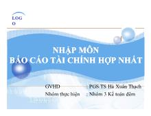 Bài thuyết trình Nhập môn Báo cáo tài chính hợp nhất