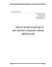 Bài thuyết trình Những người có liên quan đến lợi ích và đạo đức trong kinh doanh