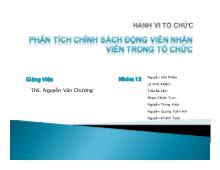 Bài thuyết trình Phân tích chính sách động viên nhân viên trong tổ chức