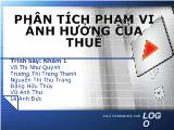 Bài  thuyết trình Phân tích phạm vi ảnh hưởng của thuế