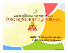 Bài thuyết trình Quảntrị thay đổi và phát triển tổ chức ứng dụng erp tại vissan