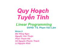 Bài thuyết trình Quy Hoạch Tuyến Tính- Linear Programming