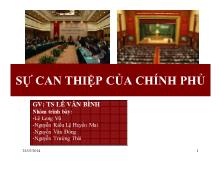 Bài thuyết trình Sự can thiệp của chính phủ