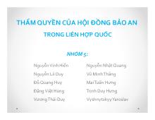 Bài thuyết trình Thẩm quyền của hội đồng bảo an trong liên hợp quốc