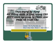 Bài thuyết trình Thực trạng áp dụng Hệ thống quản lý chất lượng ISO 9001:2008 tại công ty TNHH Giải Pháp Số Toàn Cầu