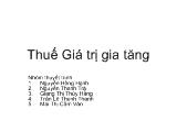 Bài thuyết trình Thuế Giá trị gia tăng