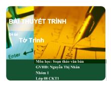 Bài thuyết trình Tờ trình