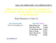 Báo cáo Hiệu ứng mùa vụ trong lợi nhuận của thị trường chứng khoán trung quốc: trường hợp thượng hải và thẩm quyến