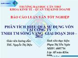 Báo cáo Phân tích hiệu quả sử dụng vốn tại công ty TNHH thương mại sóng vang giai đoạn 2010 – 2012