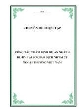 Chuyên đề Công tác thẩm định dự án ngành du lịch dịch vụ tại sở giao dịch ngân hàng thương mại cổ phần ngoại thương Việt Nam