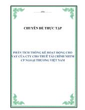 Chuyên đề Phân tích thống kê hoạt động cho vay của cty cho thuê tài chính ngân hàng thương mại cổ phần ngoại thương Việt Nam