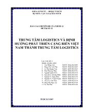 Chuyên đề Trung tâm logistics và định hướng phát triểncảng biển Việt Nam thành trung tâm logistics