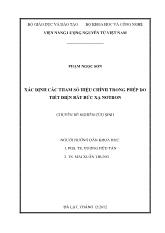 Chuyên đề Xác định các tham số hiệu chính trong phép đo tiết diện bắt bức xạ nơtron